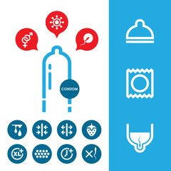 condom icon set