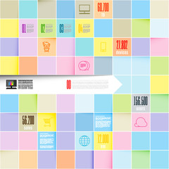 Vector inofographic template squares background.