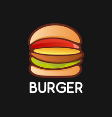Burger Logo on Black Background