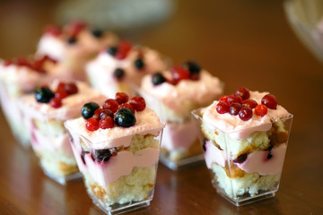 curd tartlets with berries.