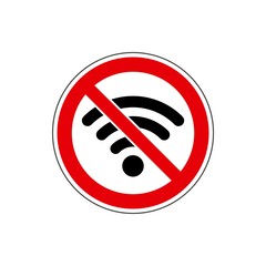 STOP! No signal sign. Vector. The icon with a red sign on a white background. For any use. Warns.