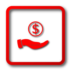Money in hand icon