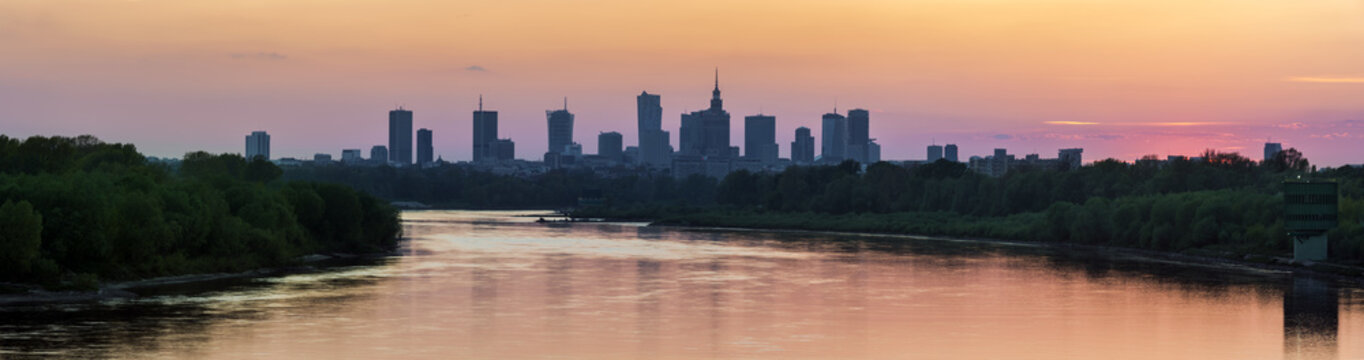 Fototapeta Panorama of the Warsaw city center