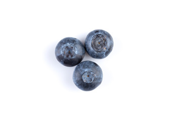 Blueberries on white background