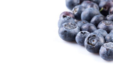 Blueberries on white background