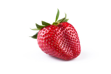 Close up of strawberry on white background