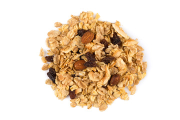 breakfast cereals on white