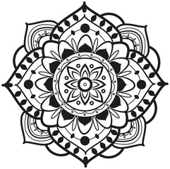 Black and white mandala vector for coloring, mandala bianco e nero vettoriale da colorare