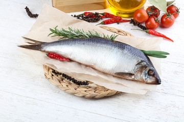 Herring with onion and rosemary