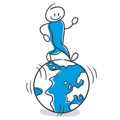 Stick Figure Series Blue / Run the world, Global Player