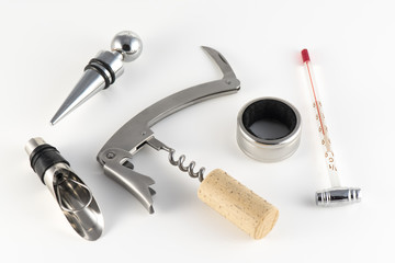 Corkscrew and accessories for wine
