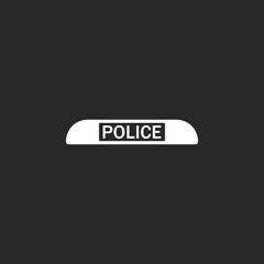 Fototapeta na wymiar Alarm police signal sign simple icon on background