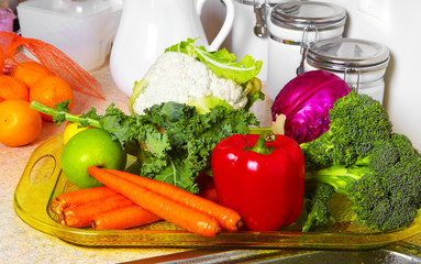 Vegetables and fruit on the table