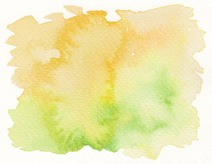 wet abstract yellow green watercolor background