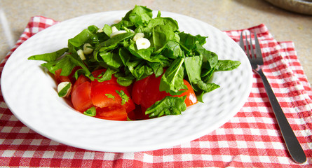 Vegetarian food on a plate. Salad