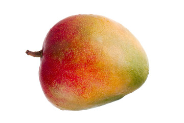 ripe mango on white.
