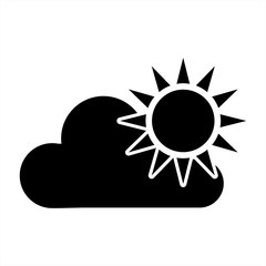 sun with cloud weather icon black simple