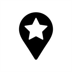 itinerary navigation locationtravel icon with star black simple