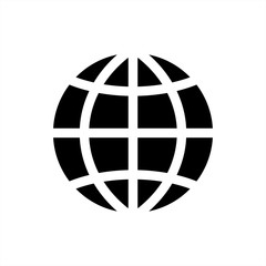 globe travel sphere map simple black icon