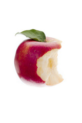 close-up of a apple with missing bite.