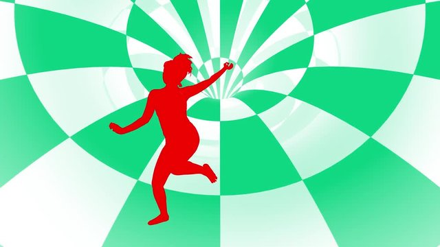  red dancer silhouette motion background