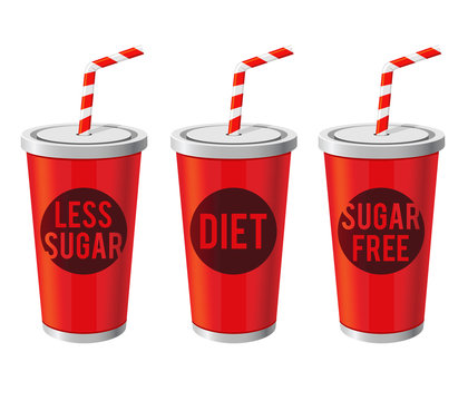 Soda Drink Cups With Sugar Content Label