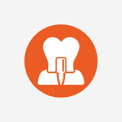 Tooth implant sign icon. Dental care symbol