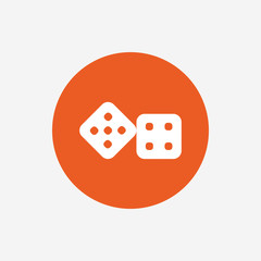 Dices sign icon. Casino game symbol.