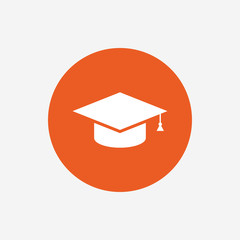 Graduation cap sign icon. Education symbol.