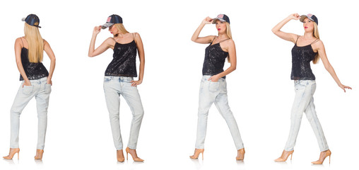 Obraz premium Composite photo of woman in various poses