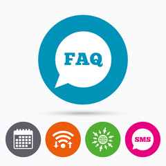 FAQ information sign icon. Help symbol.