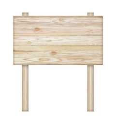 Wooden sign isolated on white background