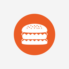 Hamburger icon. Burger food symbol.