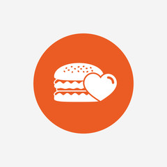 Hamburger icon. Burger food symbol.