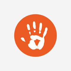 Fototapeta premium Hand print sign icon. Stop symbol.
