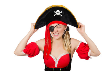 Woman in pirate costume - Halloween concept