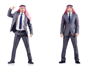 Set of photos with arab businessman