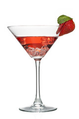 strawberry juice in martini.
