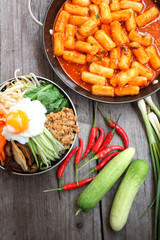 Rice cake and bibimbap  korean food