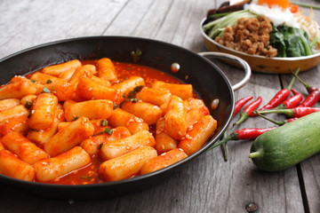 Rice cake and bibimbap  korean food