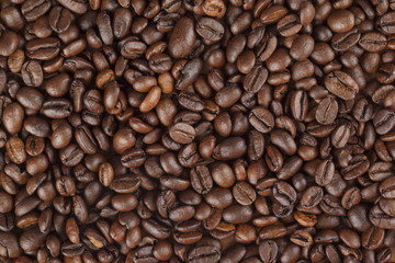 full frame of coffee beans.