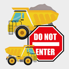 Construction design. truck icon. repair concept, vector illustration