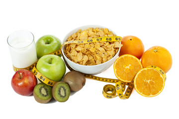cereal and fruits