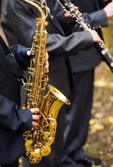 Fototapeta premium group of musicians playing the saxophone.