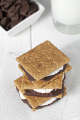  cropped ingredients and smore sandwich