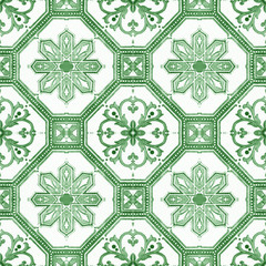 Old ceramic tiles patterns handicraft from thailand In the park