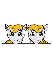 2 siblings sisters team few stall face little cute sweet foal pony horse pferdchen comic cartoon