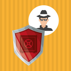 Security design. Protection icon. Colorful illustration