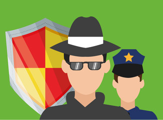Security design. Protection icon. Colorful illustration