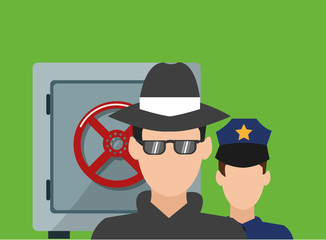 Security design. Protection icon. Colorful illustration